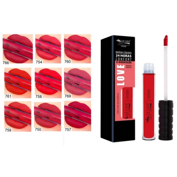 Batom Liquido Matte Vermelhos 24 horas 30 horas Linha Confort Max Love - Image 4