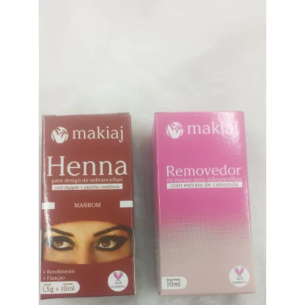 Kit 2 Sobrancelha Makiaj Henna Alta Fixacao Fixador E Removedor Extrato Camomila - Image 4